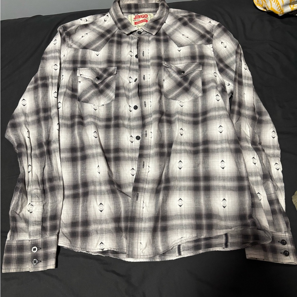 Jnco jeans button down long sleeve